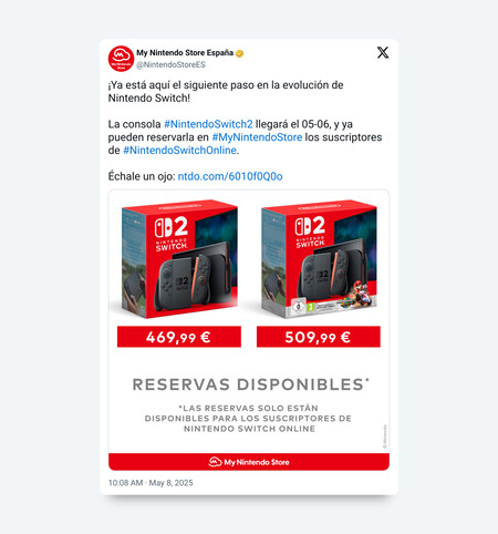 Tuit Prenotazioni Nintendo Switch 2